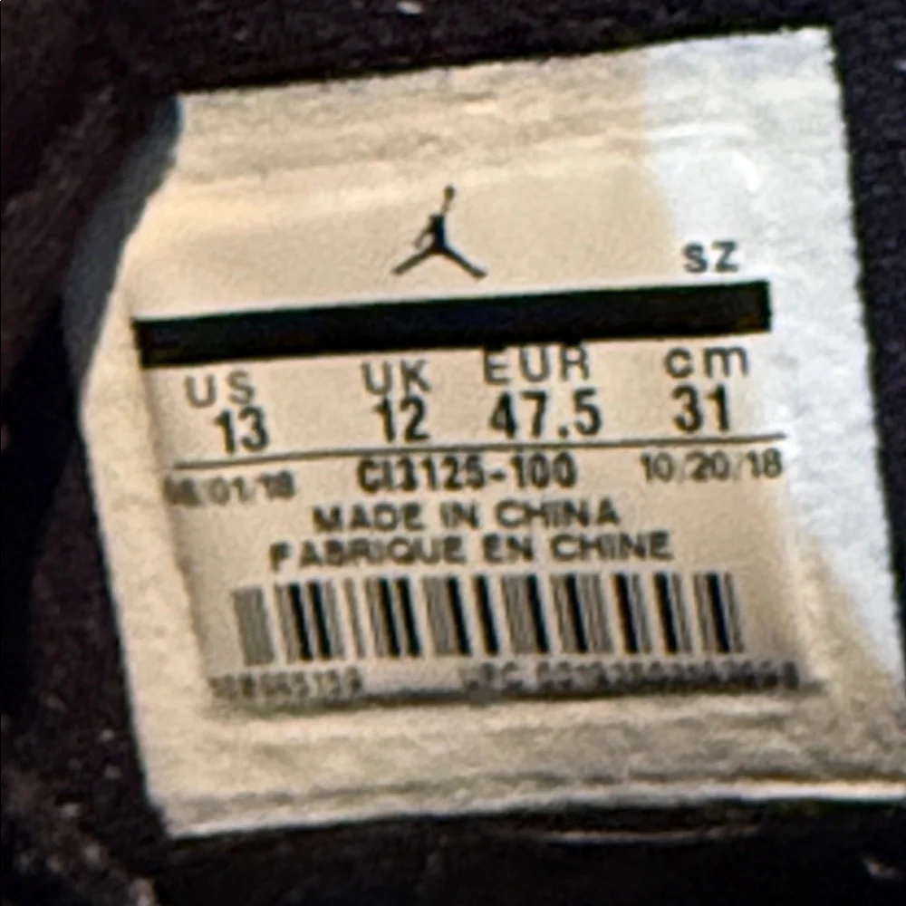 Nike Air Jordan 6 Retro LTR Flint Men's 13 US White Sneakers (C13125-100) - Picture 9 of 16